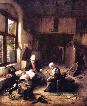 hollandais Art - Cottage Hollandais genre peintres Adriaen van Ostade